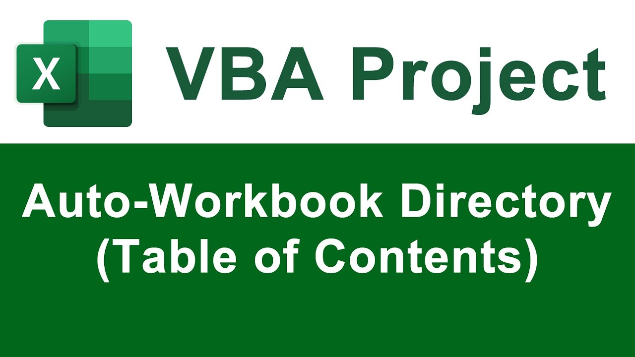 Automatic Table of Contents Directory for Excel Using VBA
