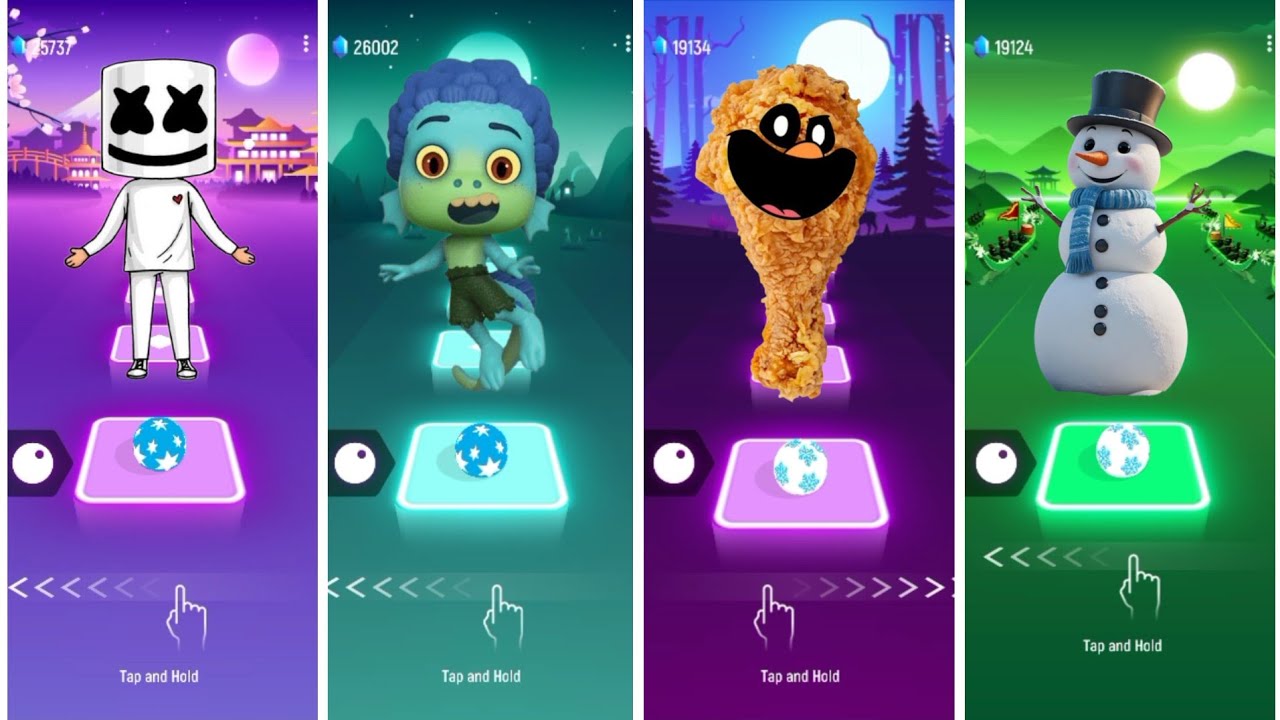 MARSHMALLOWS - LUCA - GEGAGEDIGEDAGEDAGO - OLAF - tiles hop EDM rush