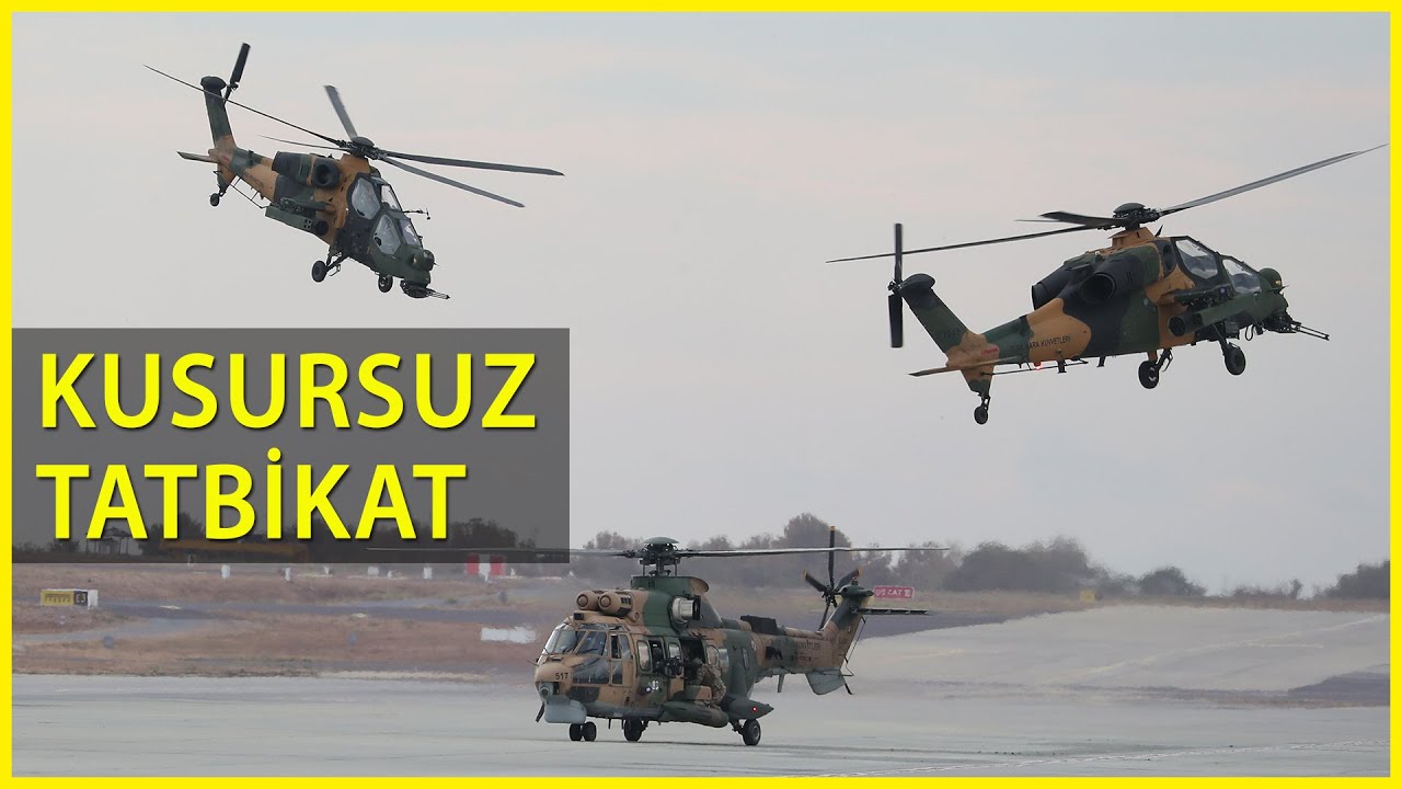 ATAK ve Cougar As 532 Helikopterlerinden Nefes Kesen Tahliye Tatbikatı