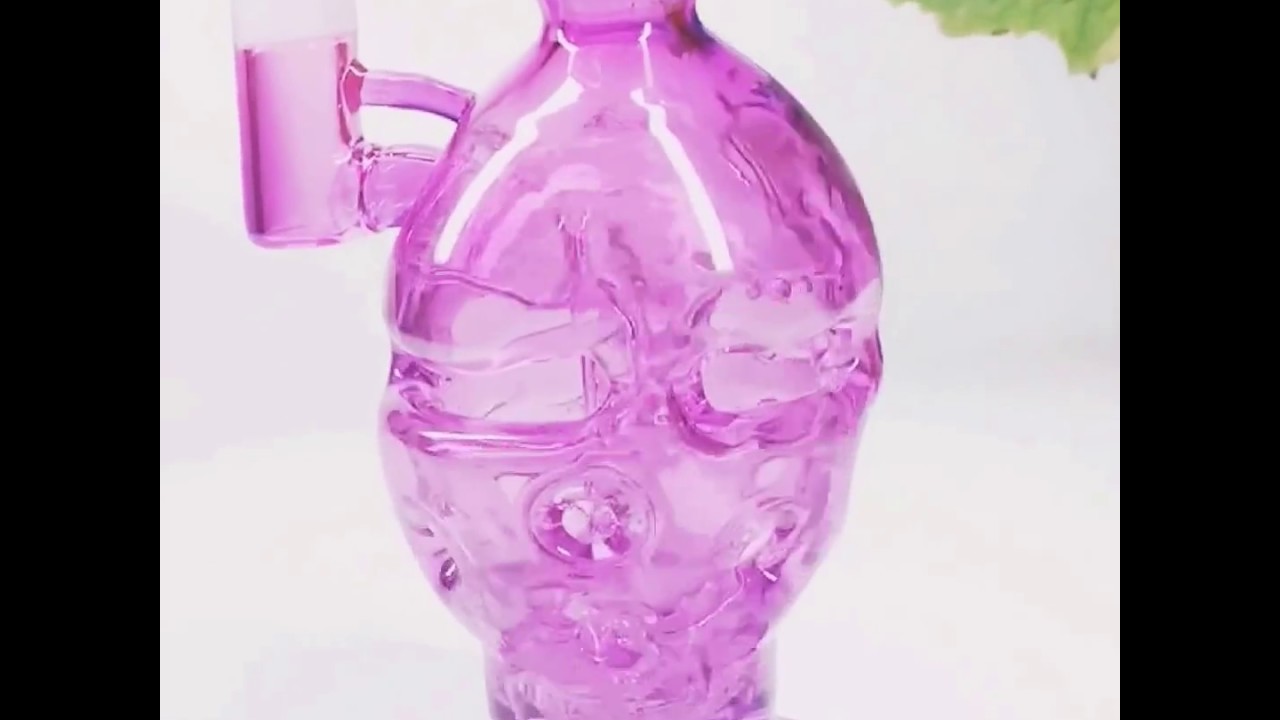 Cute glass bong for girl shower-head filter Purple
