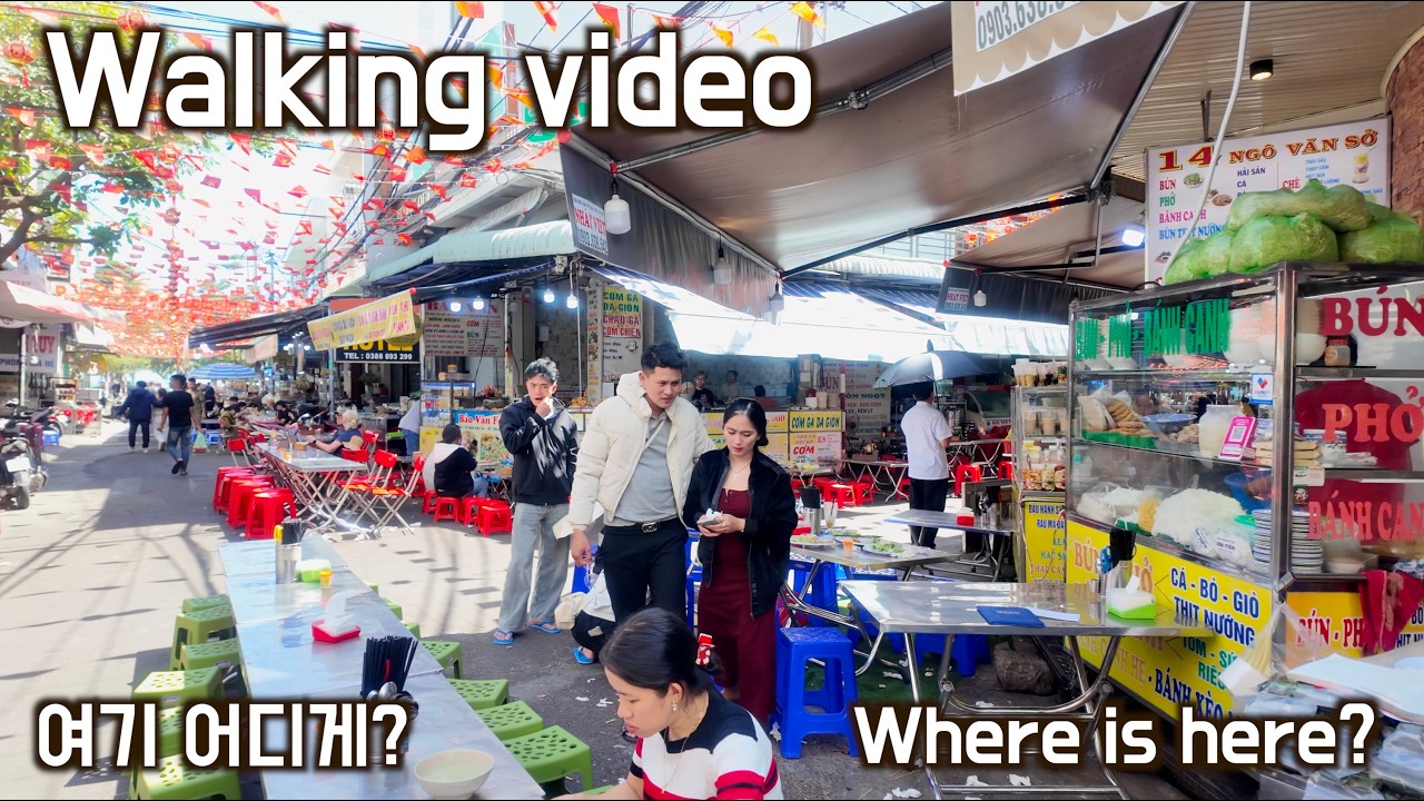 Walking video. City of Que Nhon, Vietnam. 베트남 퀴논 시내