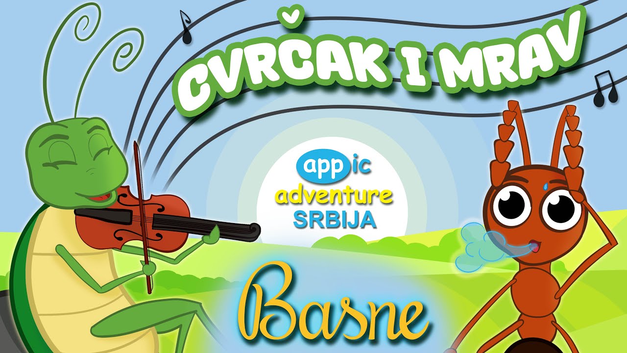 Basne - Cvrčak i Mrav - Priče za decu na srpskom