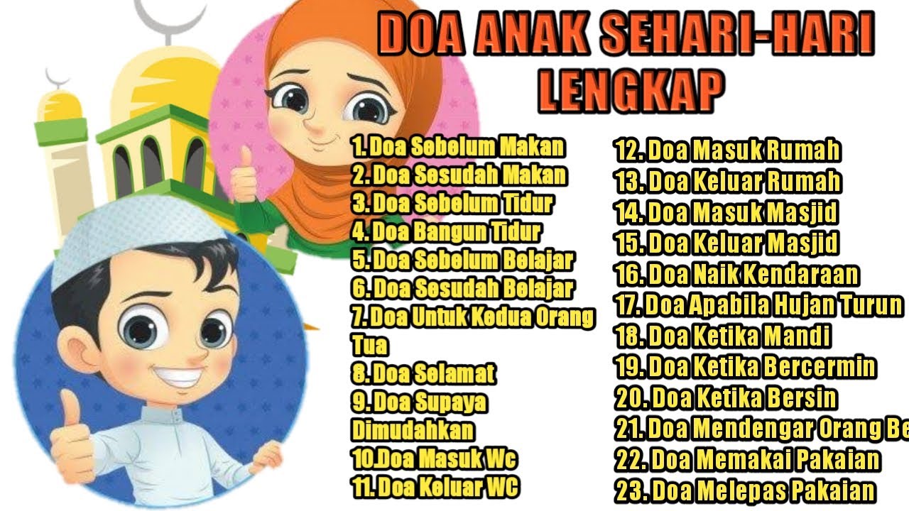 Doa sehari-hari anak muslim lengkap