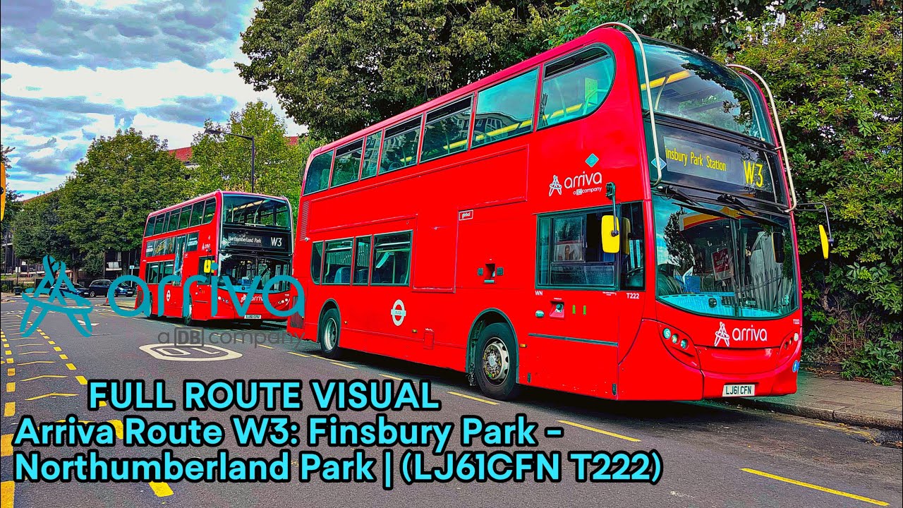 FULL ROUTE VISUAL | London Bus Route W3: Finsbury Park - Northumberland Park (LJ61CFN T222)