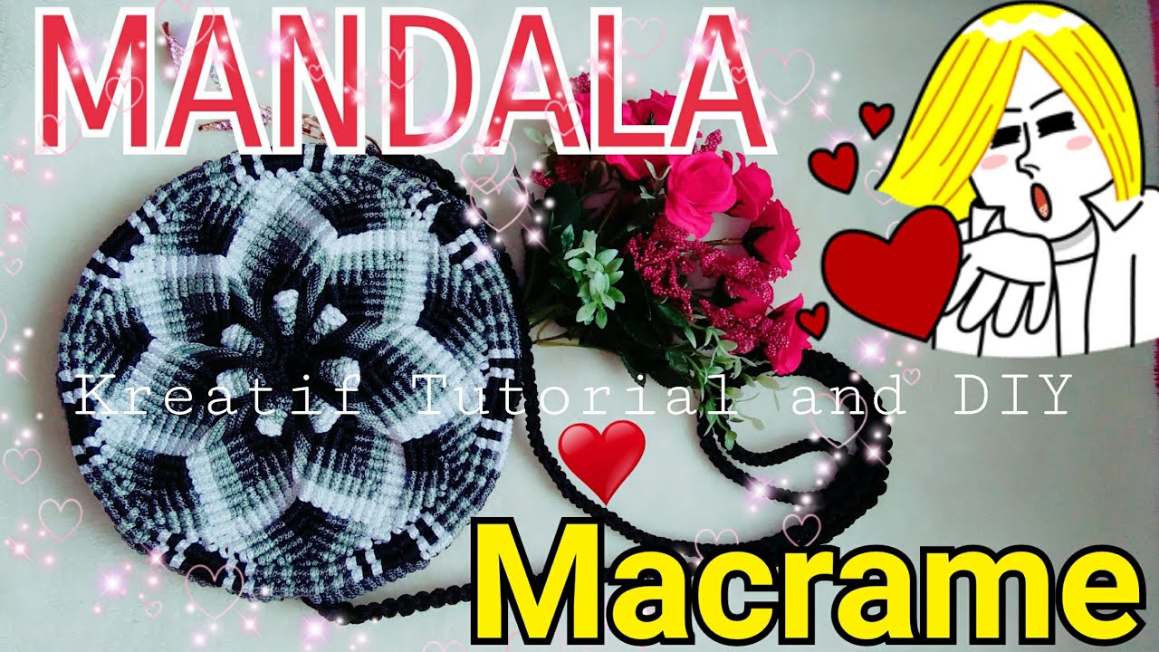 Part 4 (end) mandala macrame bag Tutorial ( tali kur motif bulat ,mandala yang kagi hits 2019)
