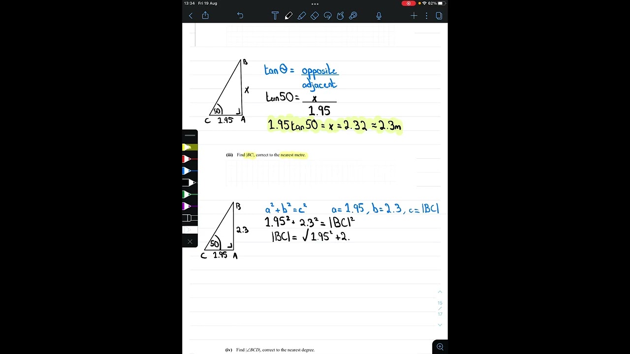 Leaving Cert Maths 2016 Paper 2 Question 7 (Higher Level)