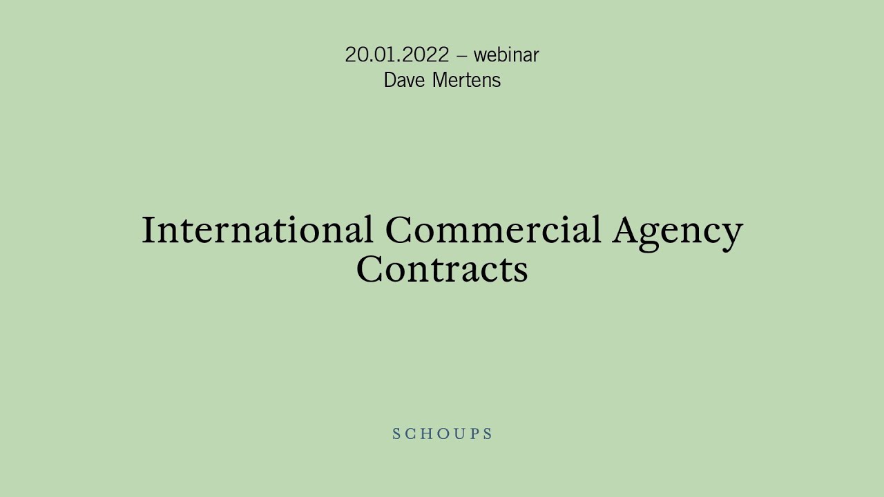 International Commercial Agency Contracts