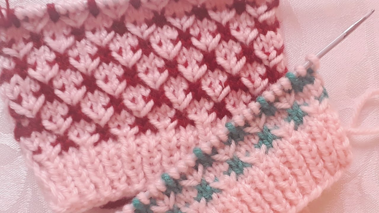 سلسلة غرز التريكو\ غرزة جكار بلونين