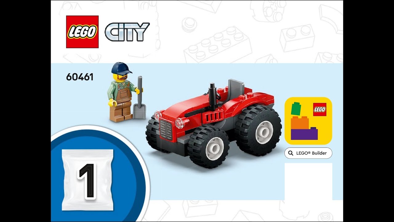 LEGO City 60461 &ndash; Complete Red Farm Tractor with Trailer & Sheep Instructions! (Booklet 01 of 2)