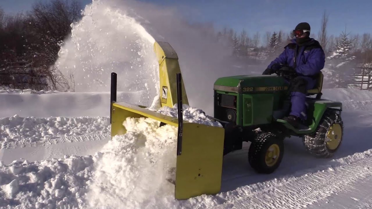 John Deere 322 w/ Model 47 Snowblowing Action!