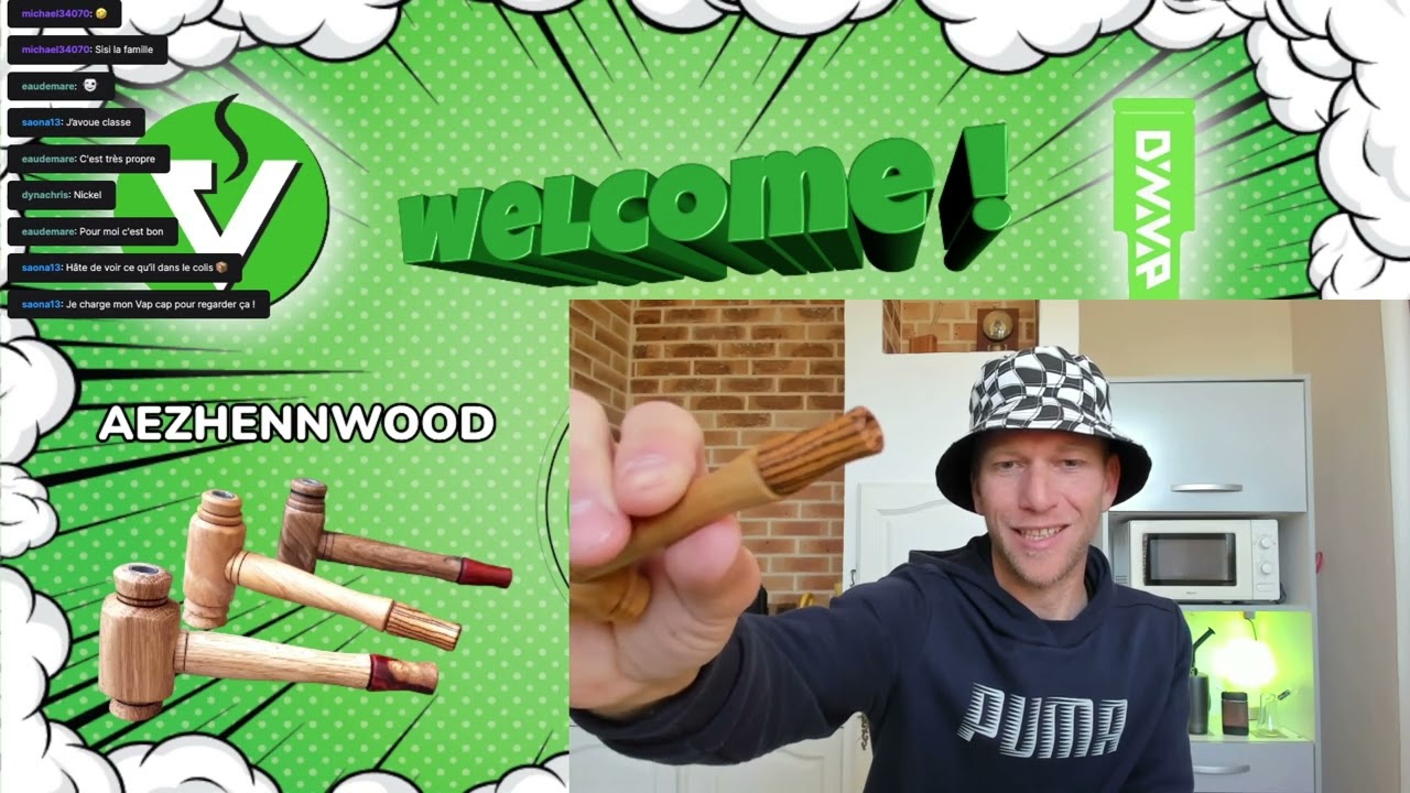 Dynavap combo pipe AezhennWood cr&eacute;ation - Pipe bois et cigare pour Dynavap avec insert en verre