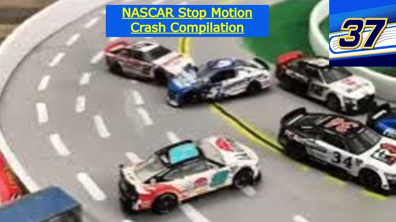NASCAR Stop Motion Crash Compilation: 37