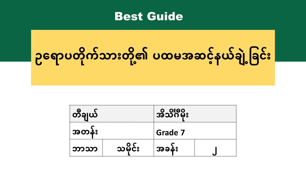 [BG] Grade 7 History - အခန်း(၂) အပိုင်း(၃)