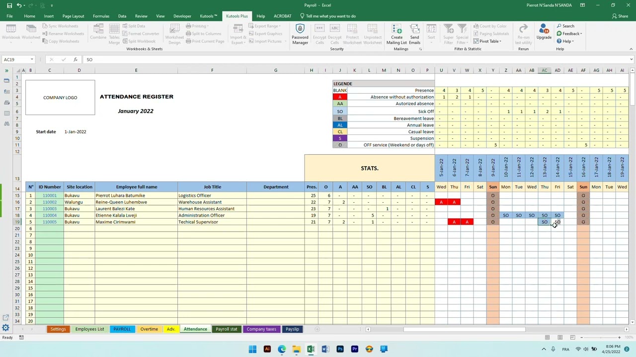 Calcul des salaires en RDC - Payroll computation in DRC - Part 2