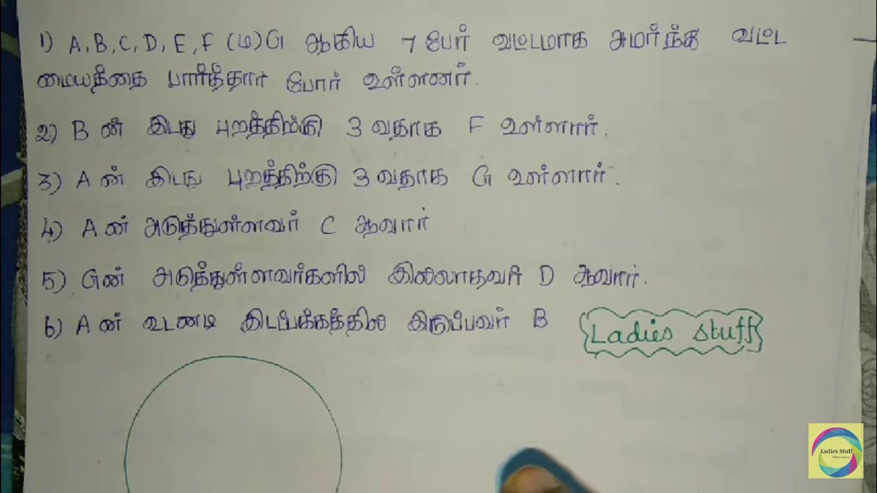 Circular Seating Arrangements- TNUSRB Constable & SI Psychology