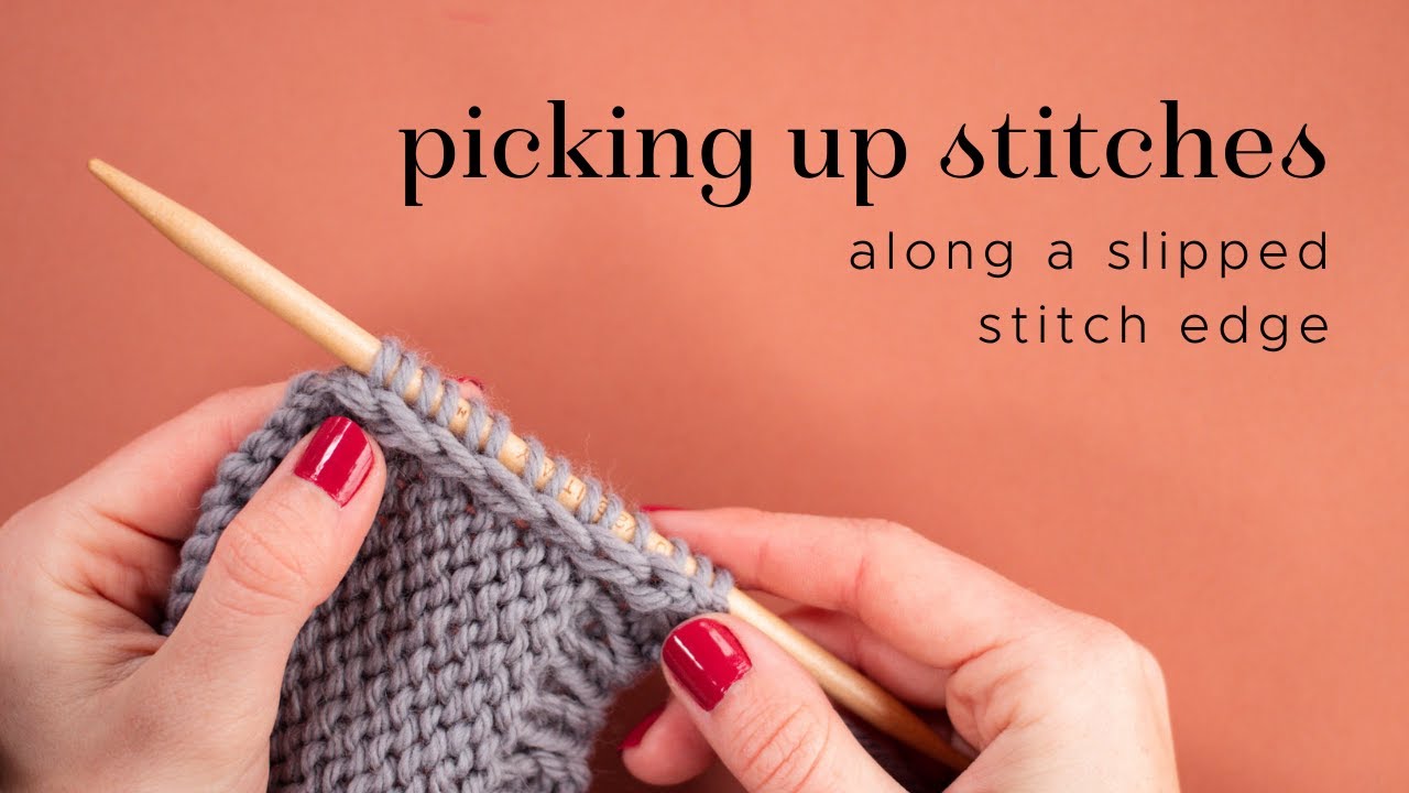 Knitting tutorial: Picking up stitches along a slipped stitch edge