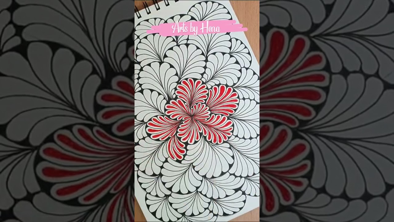 Colorful Zentangle Art for beginners  🍒🍓🍎🥭🍊🍄 