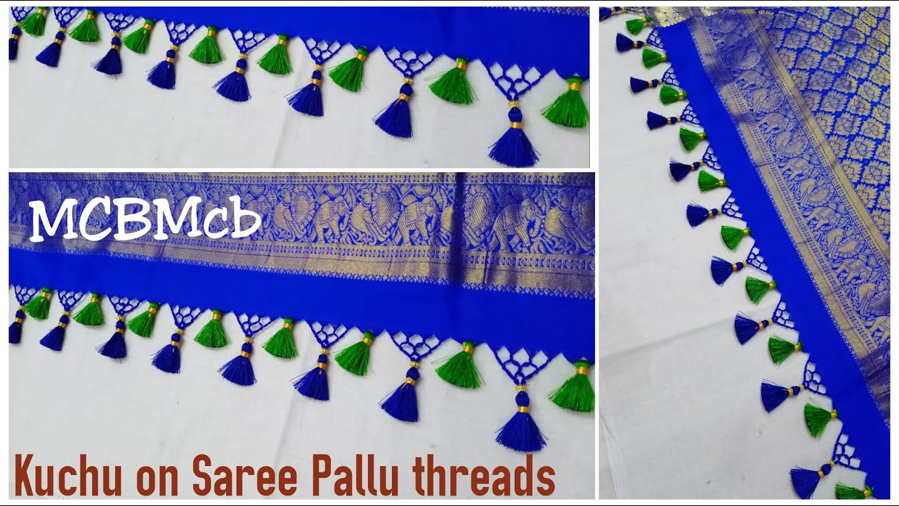 New Kuchu on Saree Pallu threads I Beautiful but  Easy Saree Kuchu I Saree Kuchu using beads MCBMcb
