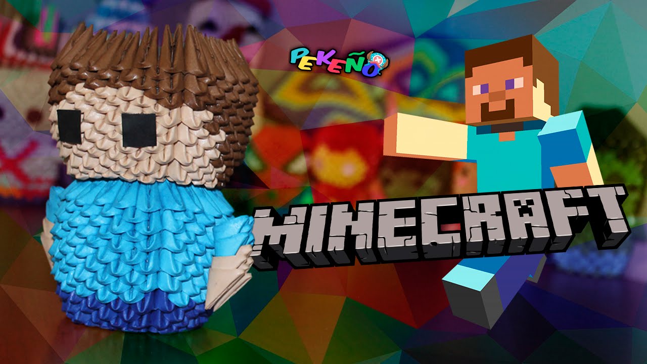 Steve (Minecraft) 3D Origami | Pekeño 💜