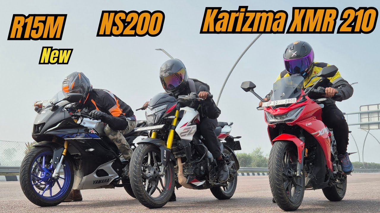 Karizma XMR 210 vs R15M Carbon Fiber vs NS200 Drag Race