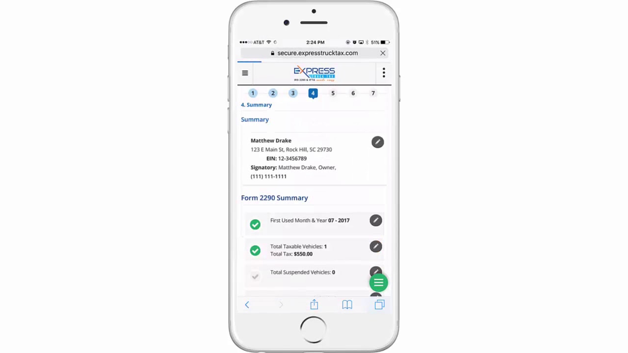 E-file Form 2290 with ExpressTruckTax from Your iPhone Browser