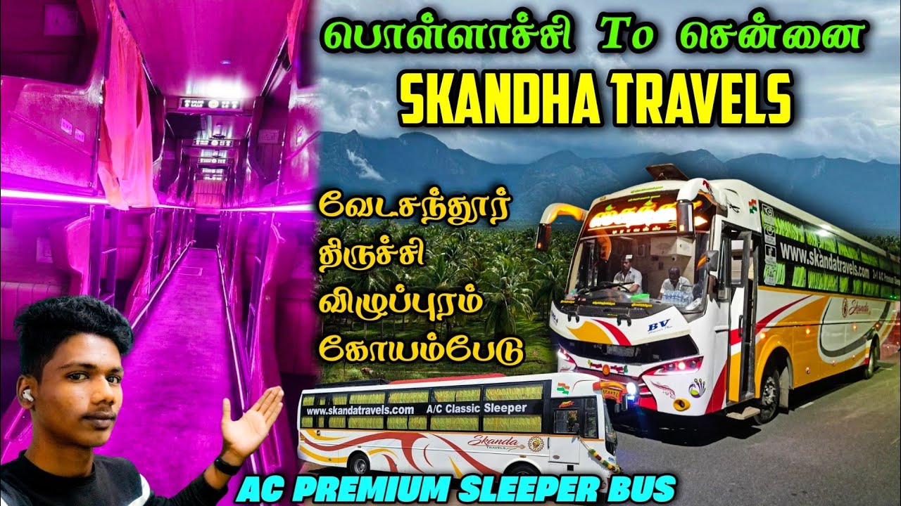 🚌POLLACHI TO CHENNAI BUS TRAVEL VLOG | Skandha Travels Bus | Ac Premium Sleeper | Yasick Vlogs