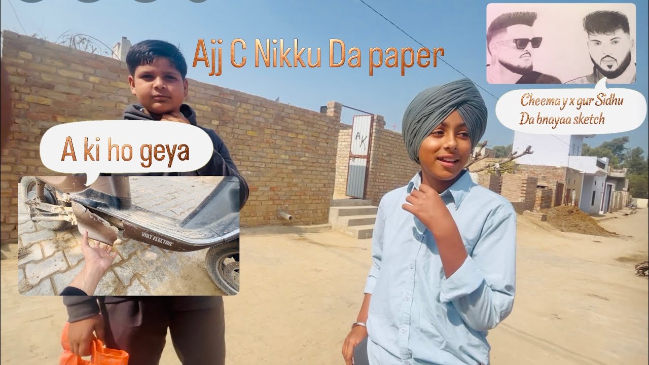 Ajj Bn￼aya Gur Sidhu Cheema Y Da Sketch ✍️ Te Nikku Ne Scooty ￼thok ti😮😮￼