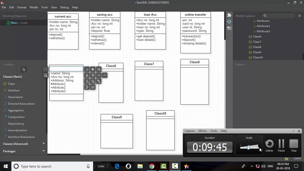 How to draw Class Diagram in StarUML