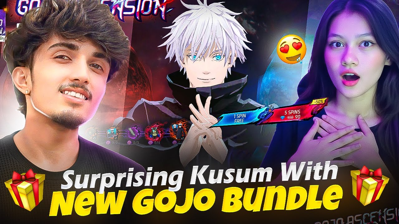 New Gojo Bundle In @KUSUMYT  Id 🔥 Her Reaction 😱 #freefire #abhisehkyt 