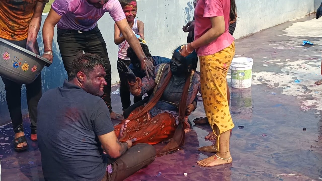 🥳जीजा शाली का कपड़ा फार 🤷होली ऐसा होली कहीं नहीं देखा होगा🙈 Bihari Holi @youtuberantra9148