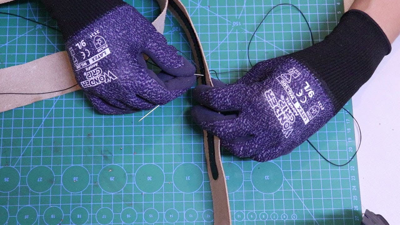 Hand stitch an Aventail ratchet holeless belt