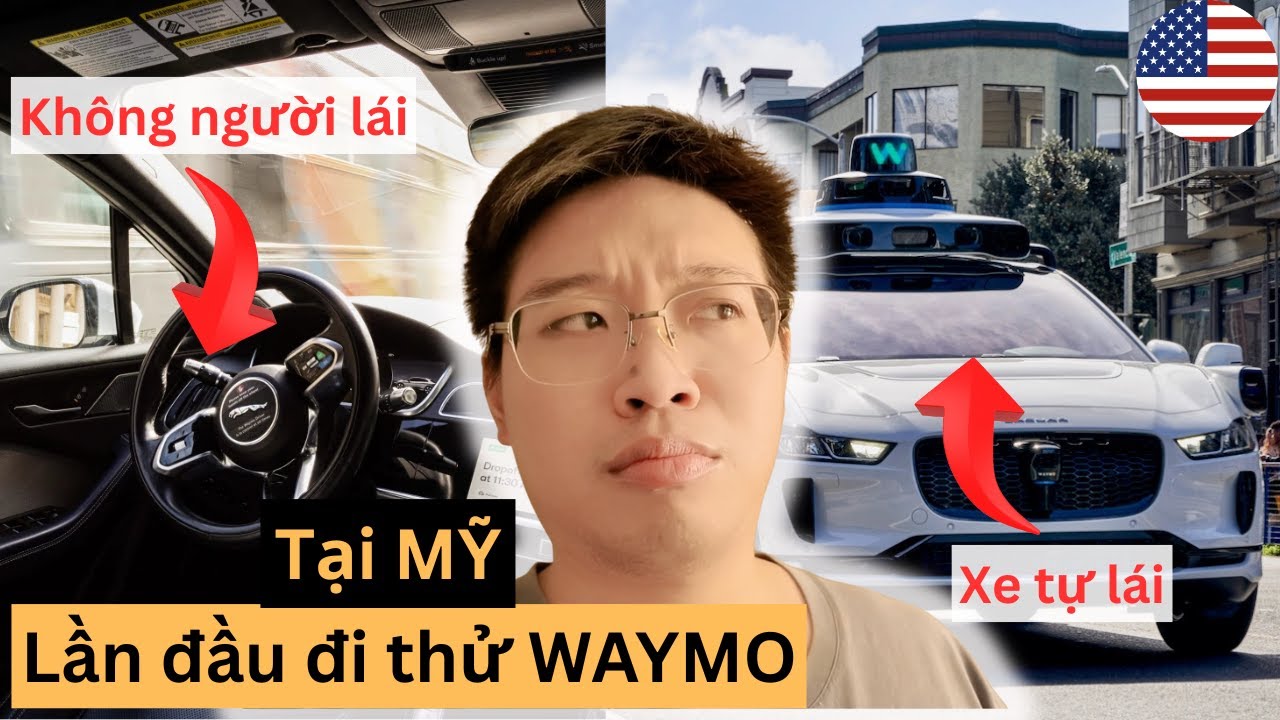 Lần đầu đi xe WAYMO - Không người lái - Tự động đón khách - Tự né Đường - Quá Kinh!!!
