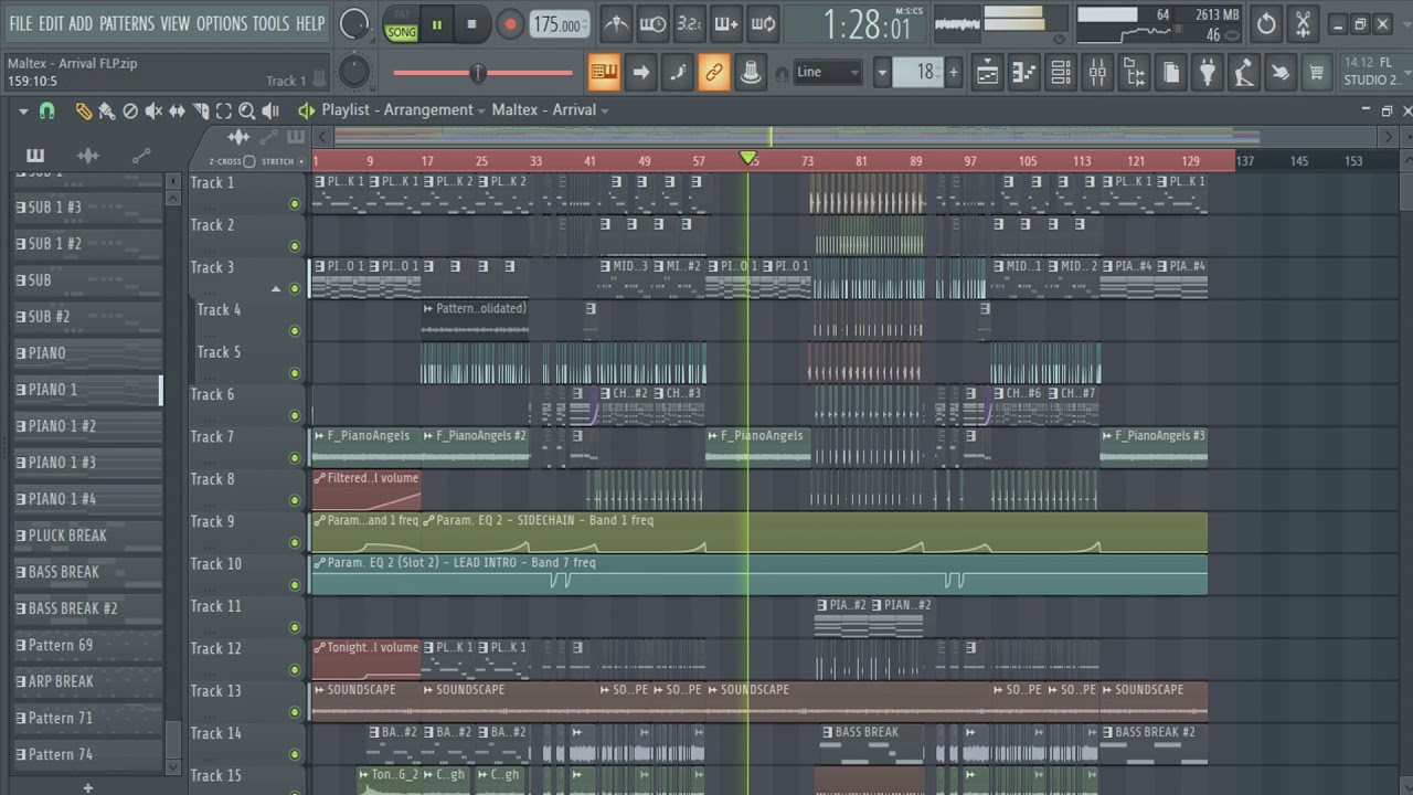 Maltex - Arrival I Melodic Dubstep FL Studio 20 Project Playthrough (FLP)