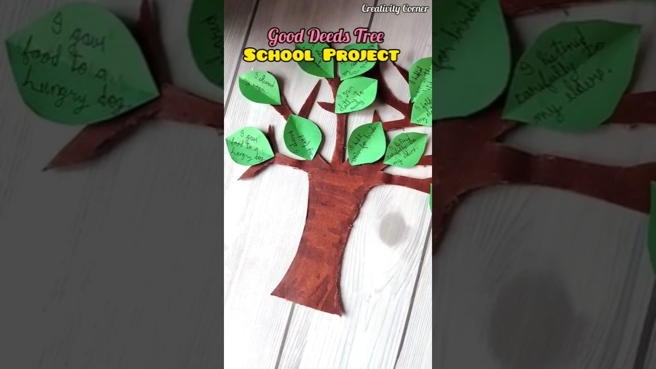 Kindness Tree School Project || Good Deeds Tree🌳Creativity Corner #shortvideo#shorts#youtubeshorts