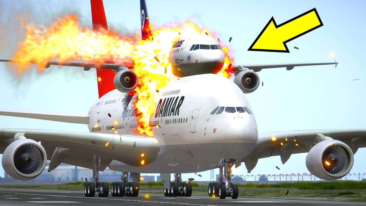 Biggest Airplane Lands Another Plane At The Airport On The Emergency Runway In GTA 5