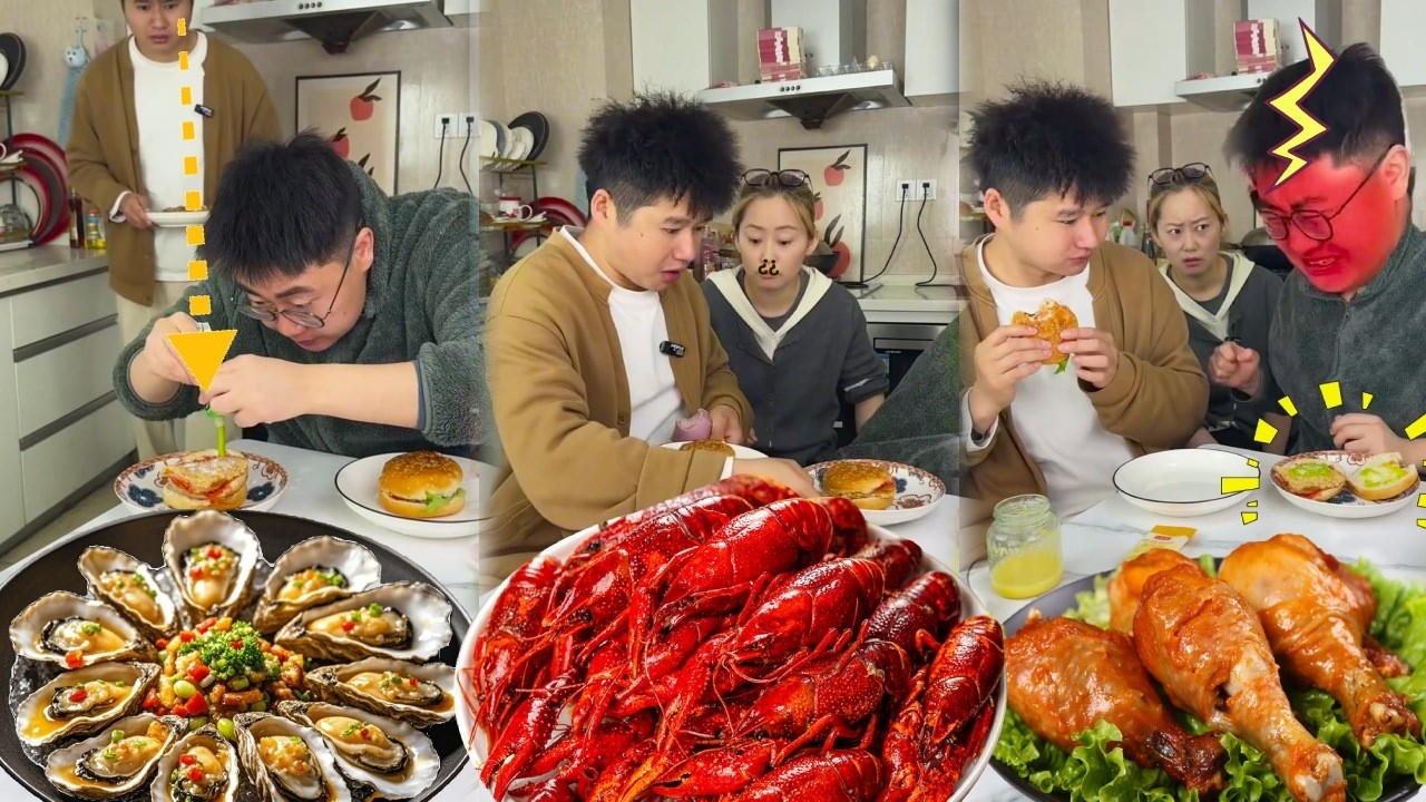 蠢哥哥实在好恶心在弟弟汉堡里动手脚还吃独食，不料弟弟目睹了全程找准时机调换位置，最后蠢哥哥自作自受被辣到脸都绿了