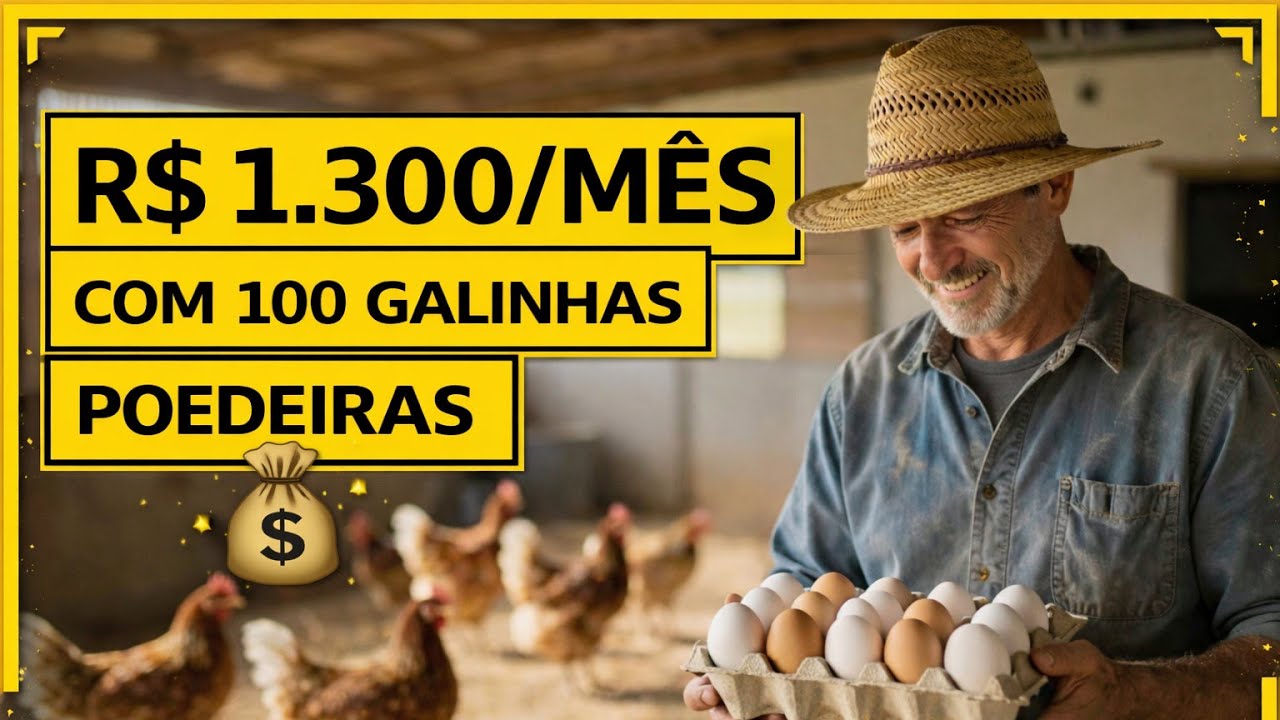Ganhe 1,300 R$ por mês com 100 galinhas poedeiras!!! 💰🐔