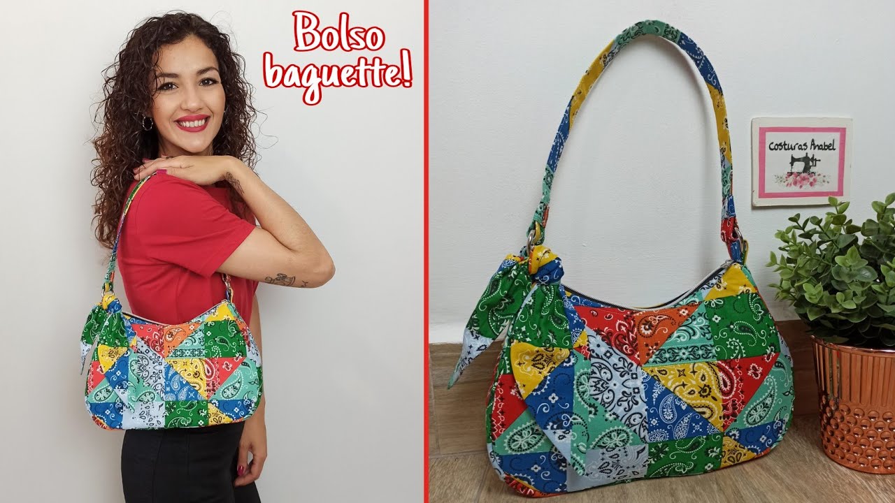 Bolso baguette 👜| Boldo de tela diy🧵| Patrones gratis!!!