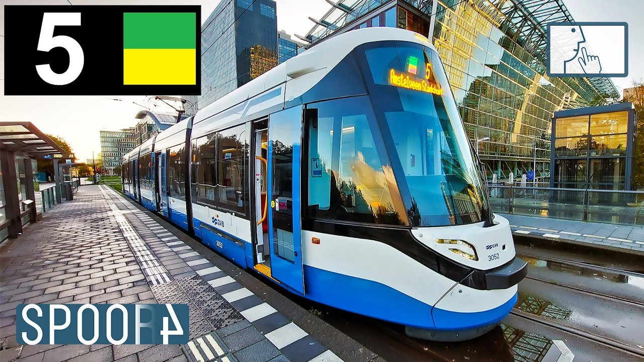 Cabinerit Tram 5 (Amsterdam) | Havenstraat - Zoutkeetsgracht - A'veen Stadshart (Tram Driver's POV)