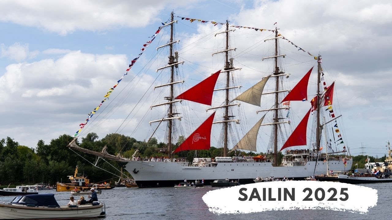 Sail‑In SAIL 2025: Adembenemende Tall Ships vanuit IJmuiden naar Amsterdam (4K)