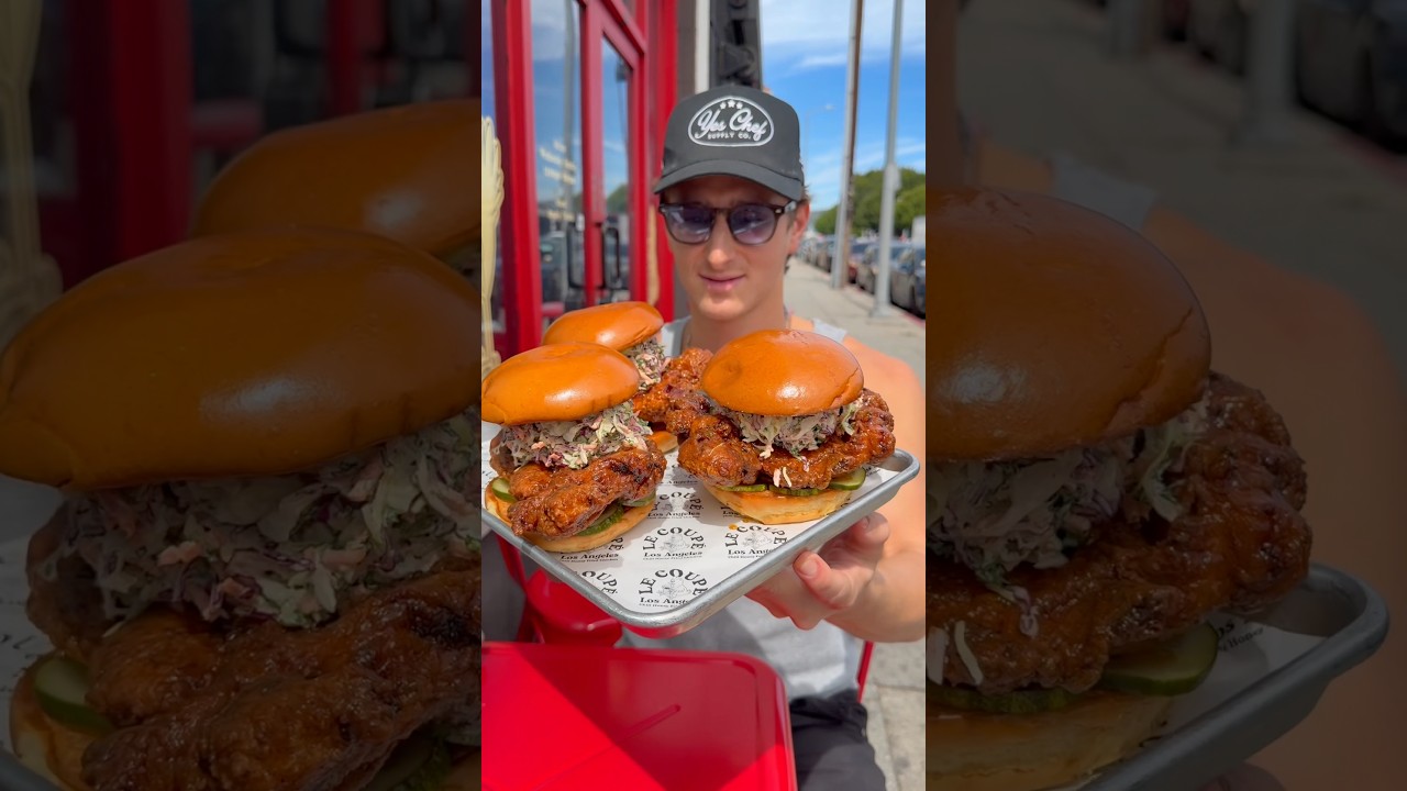 Пробую свой любимый куриный сэндвич в мире! 📍Ле Куп, Луизиана #сэндвич #жаренаякурица