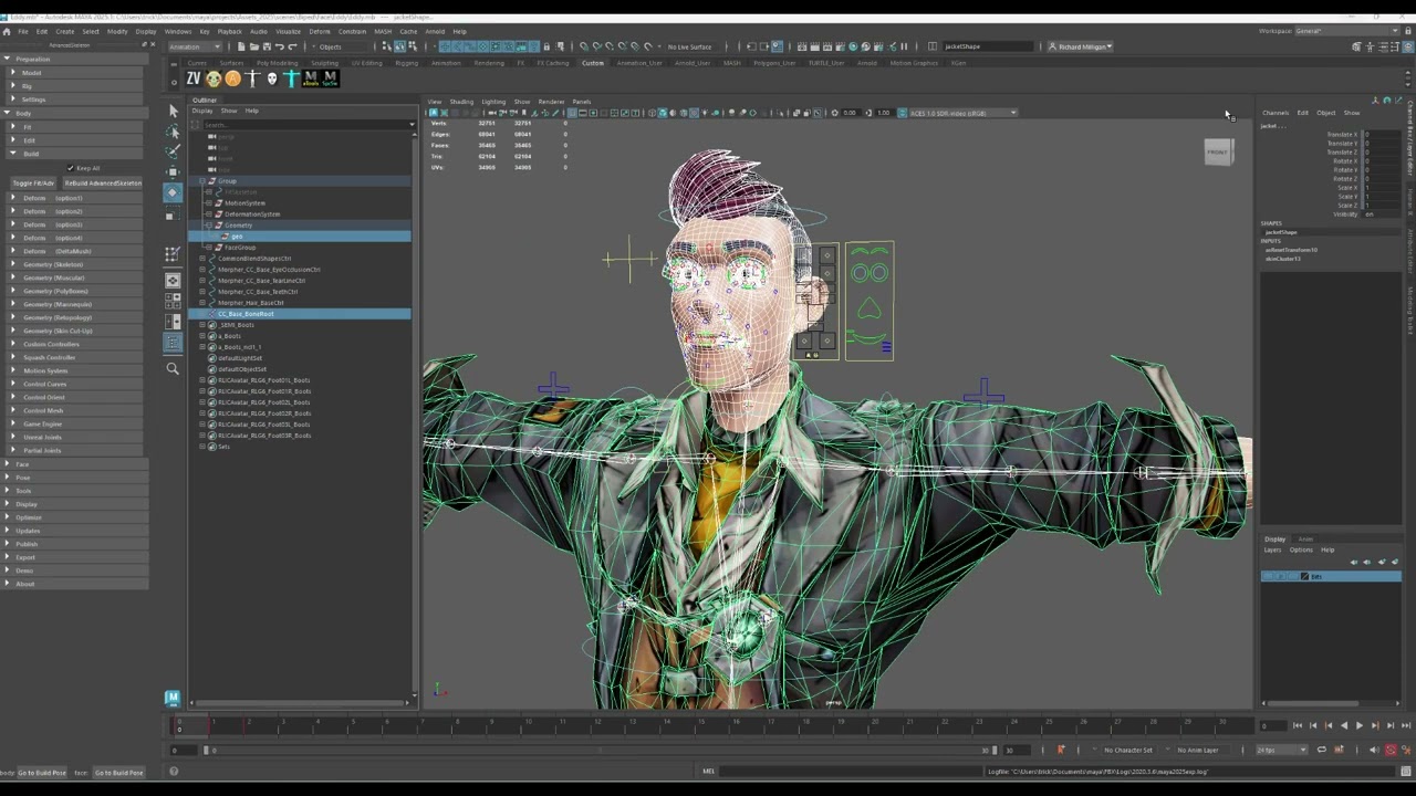 Exporting a Custom rig from Advanced Skeleton to UE5