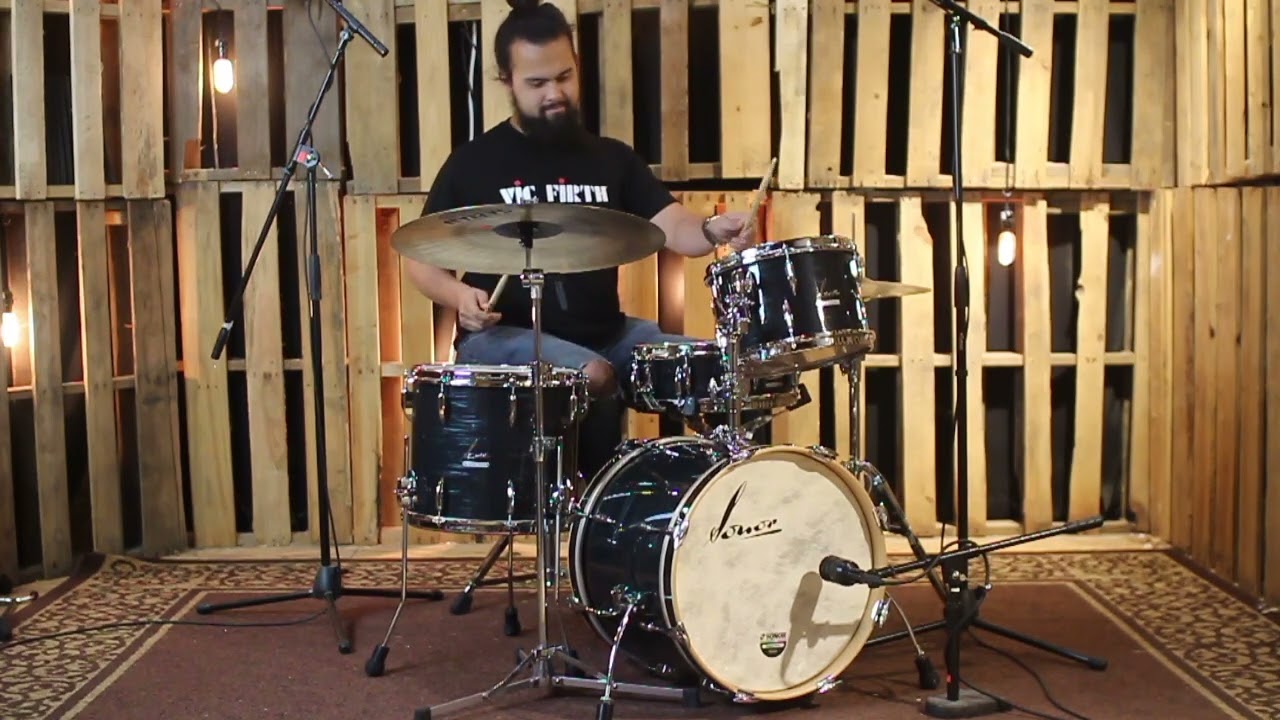 Sonor Vintage Series Vintage Black Slate Bop Drum Set - 18x14, 12x8, 14x12, 14x5