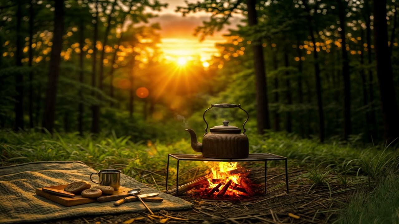 Day 36: 🌞 Morning Tea in the Forest – Gentle Campfire & Birdsong Ambience for Relaxation