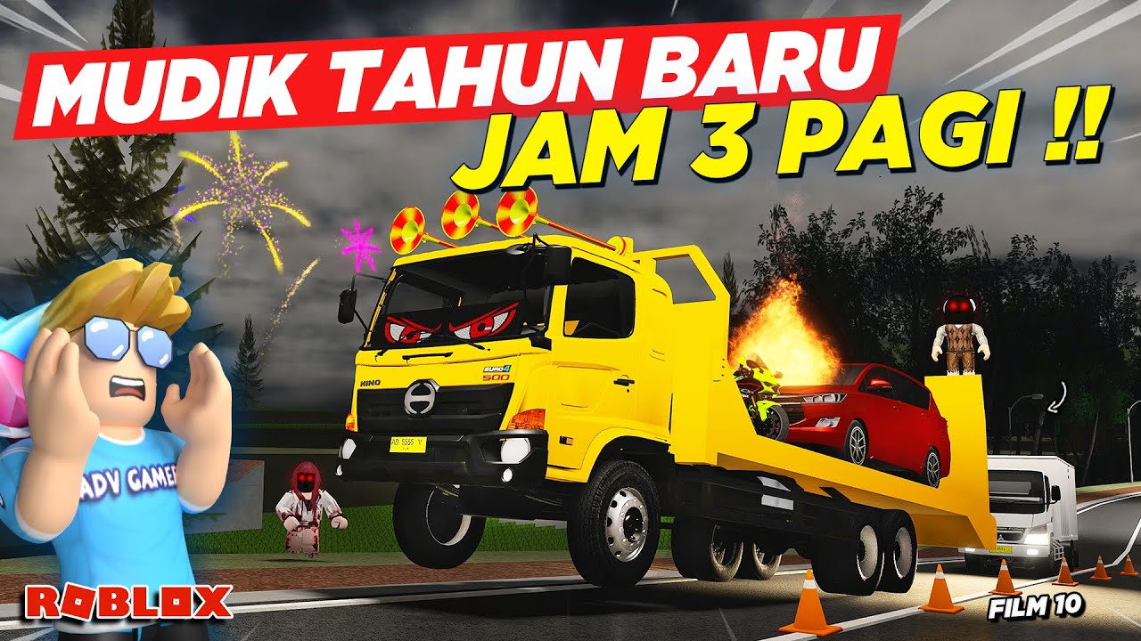 MUDIK TAHUN BARU KE RUMAH KAKEK NAIK TRUK RAKSASA MISTERI JAM 3 PAGI !! ROLEPLAY FILM - Roblox