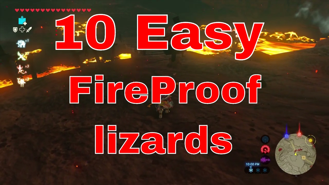 Breath of the wild  Fireproof Lizard farm area 10 easy lizards