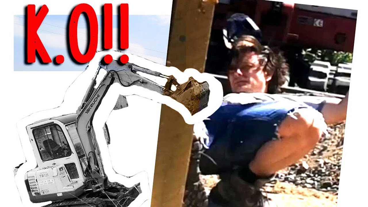 I smashed my face into the digger bucket! OUCH!