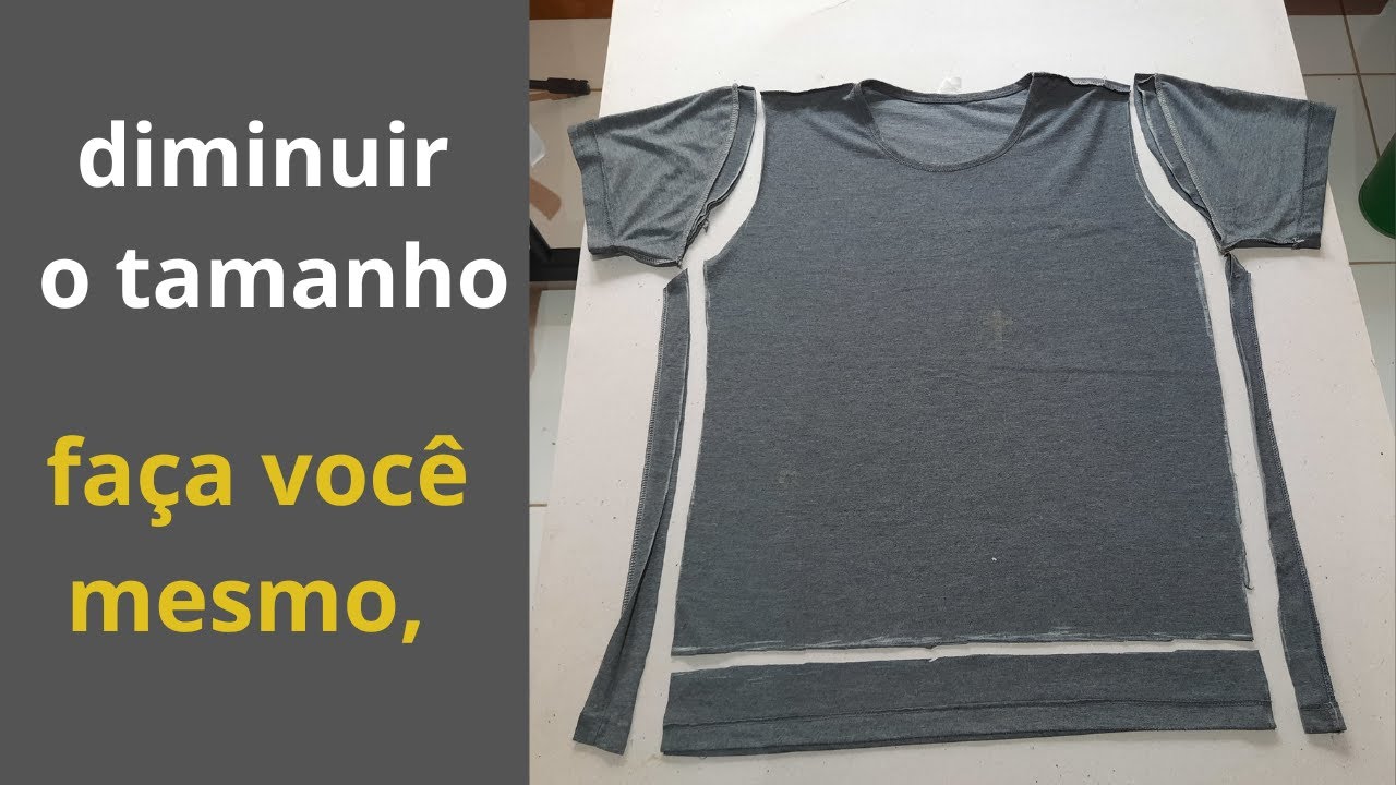 Como diminuir o tamanho da camiseta de malha. Dica de costura para iniciantes.