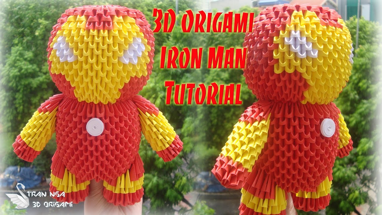 3D ORIGAMI IRON MAN TUTORIAL , iron man toy | Cómo hacer 3d hombre de hierro de origami