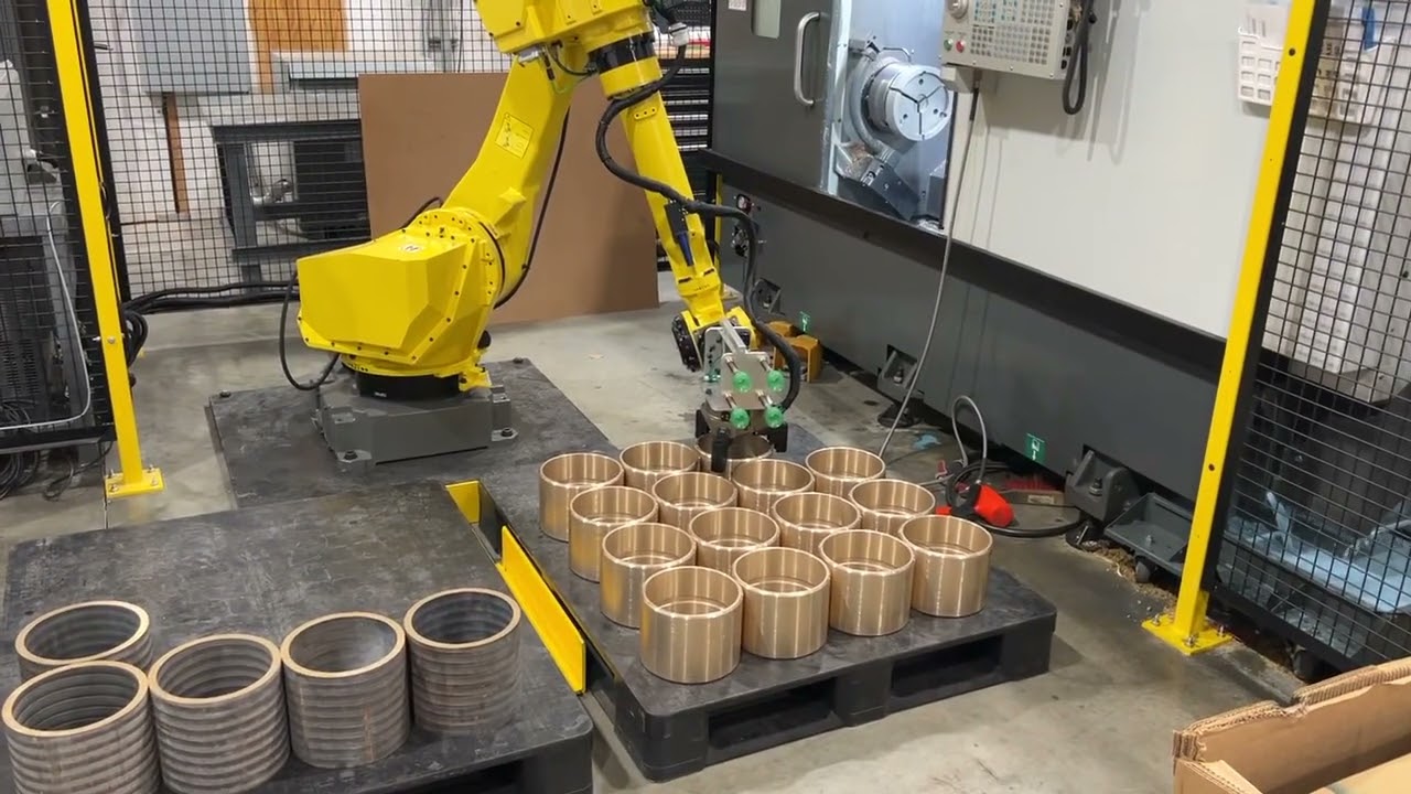 Fanuc Robot: Vision-Guided Machine Tending into Haas CNC Lathe